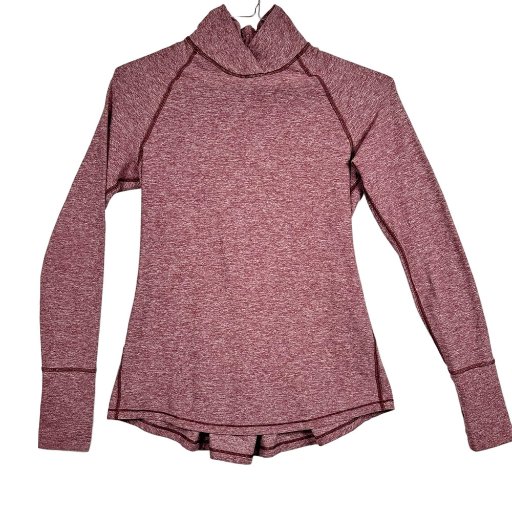 Lululemon Athletica Warm Your Core Res Long Sleeve Tee Ruffle Back Size 6